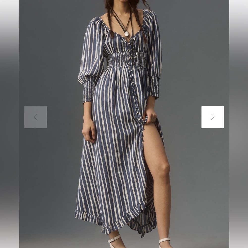 Anthropologie Long-Sleeve Sweetheart Midi Dress LIKE NEW